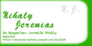 mihaly jeremias business card