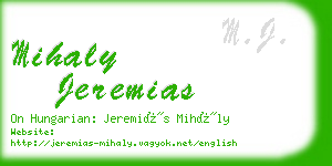 mihaly jeremias business card